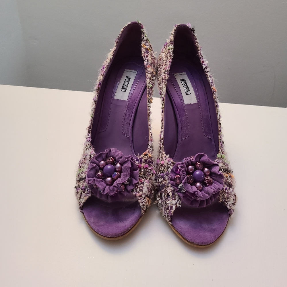 Vintage Moschino peep toe heels